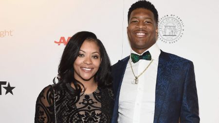 Jameis Winston poses a picture with wife Breion Allen.